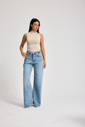 2505 %98 Cotton %2 Elastan Wide Leg Kadın Jean