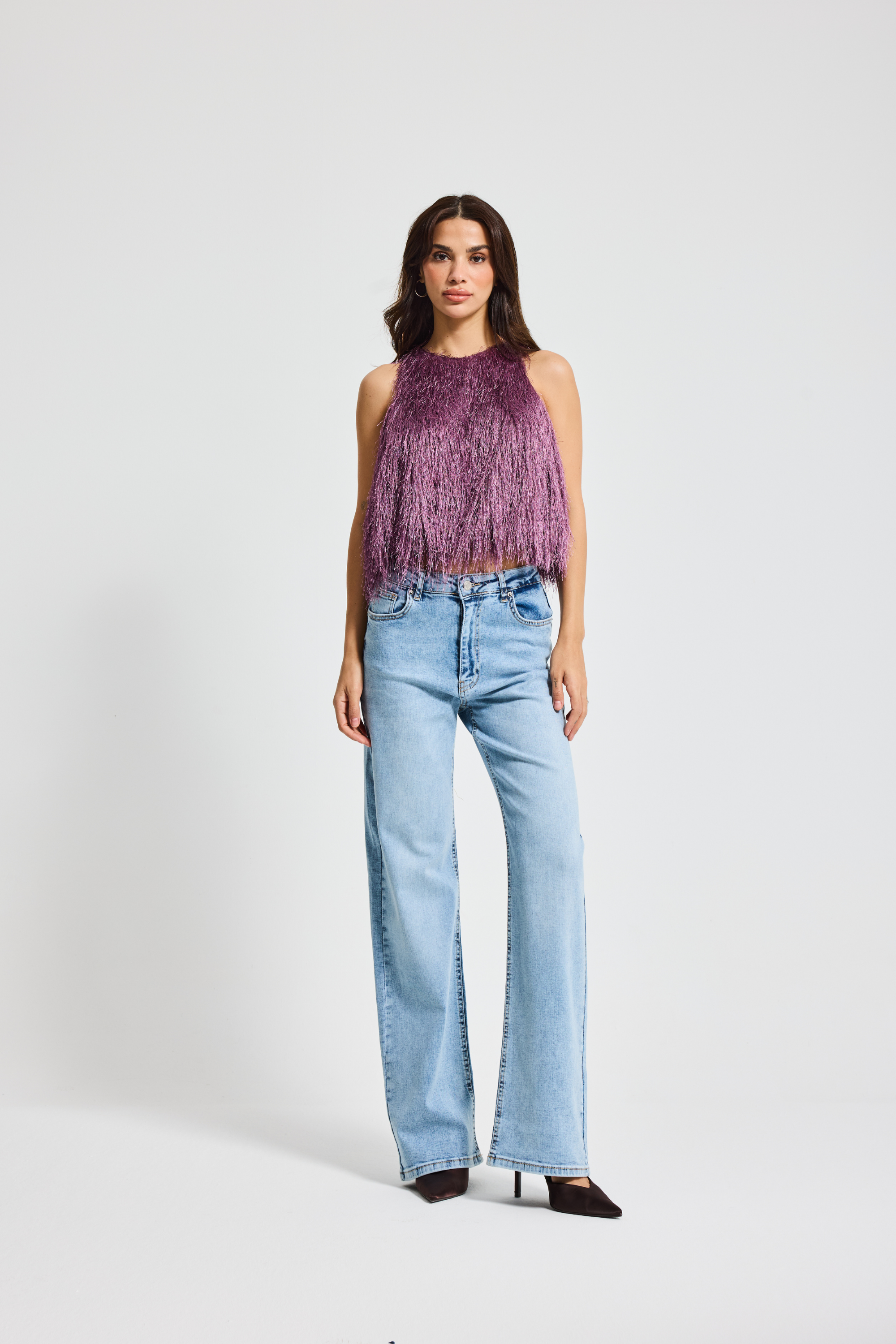 2506 %98 Cotton %2 Elastan Wide Leg Kadın Jean