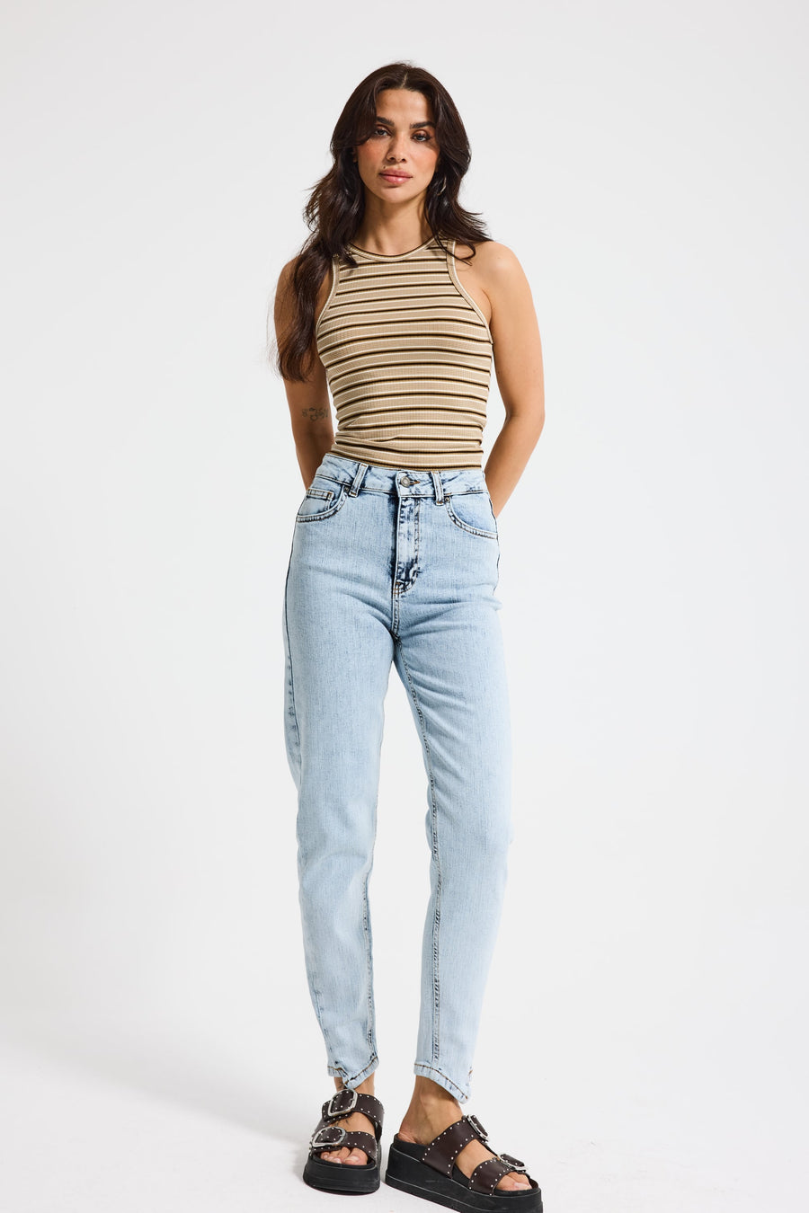 2619 %100 Cotton Mom Fit Jeans
