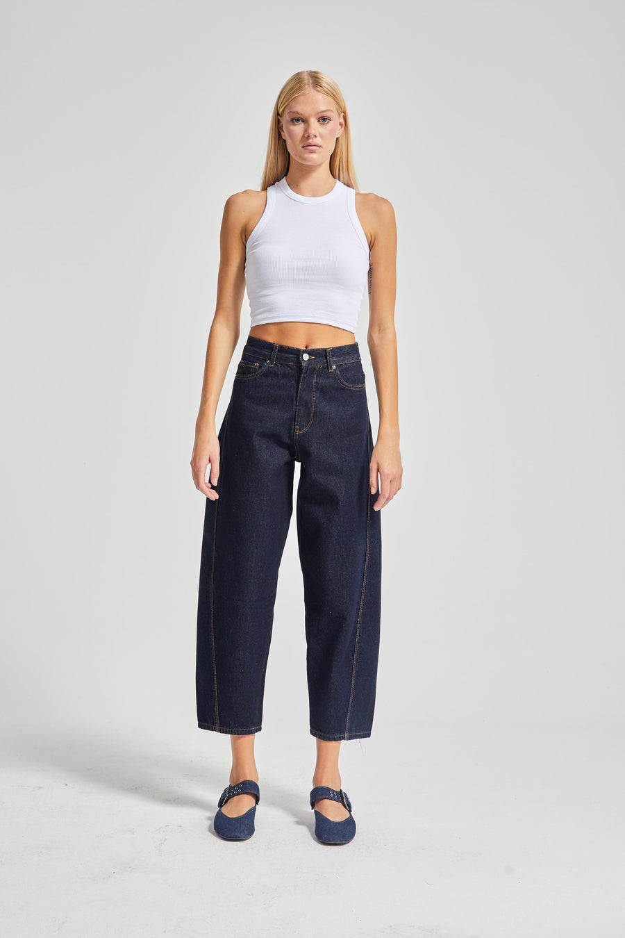 2761 %100 Cotton Mid Rise Carrot Jeans