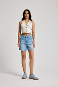 2836 %100 Cotton Kadın Mom Short