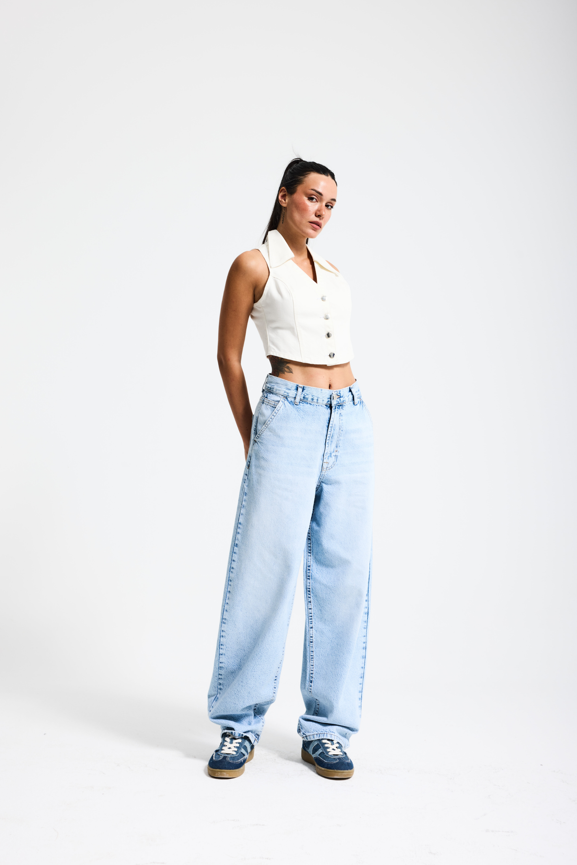 3097 %100 Cotton Skater Kadın Jean