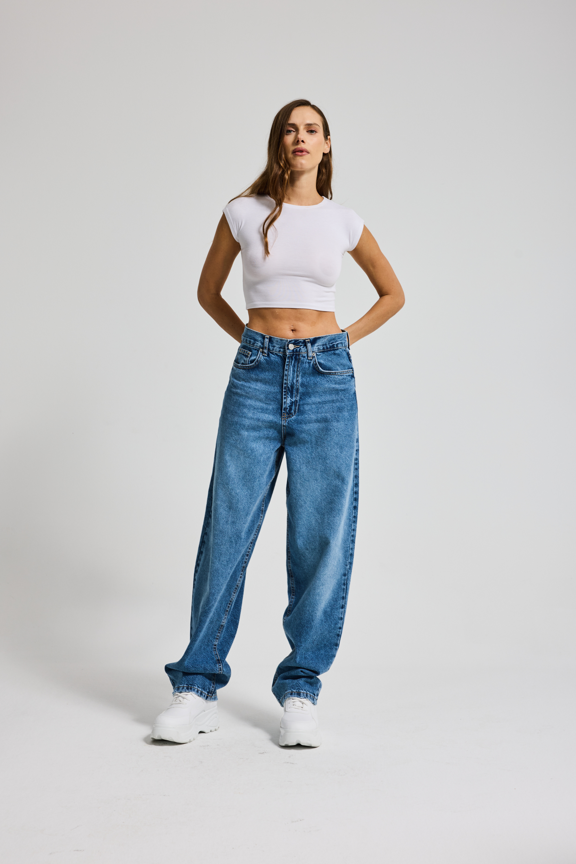 3144 %100 Cotton Skater Kadın Jean