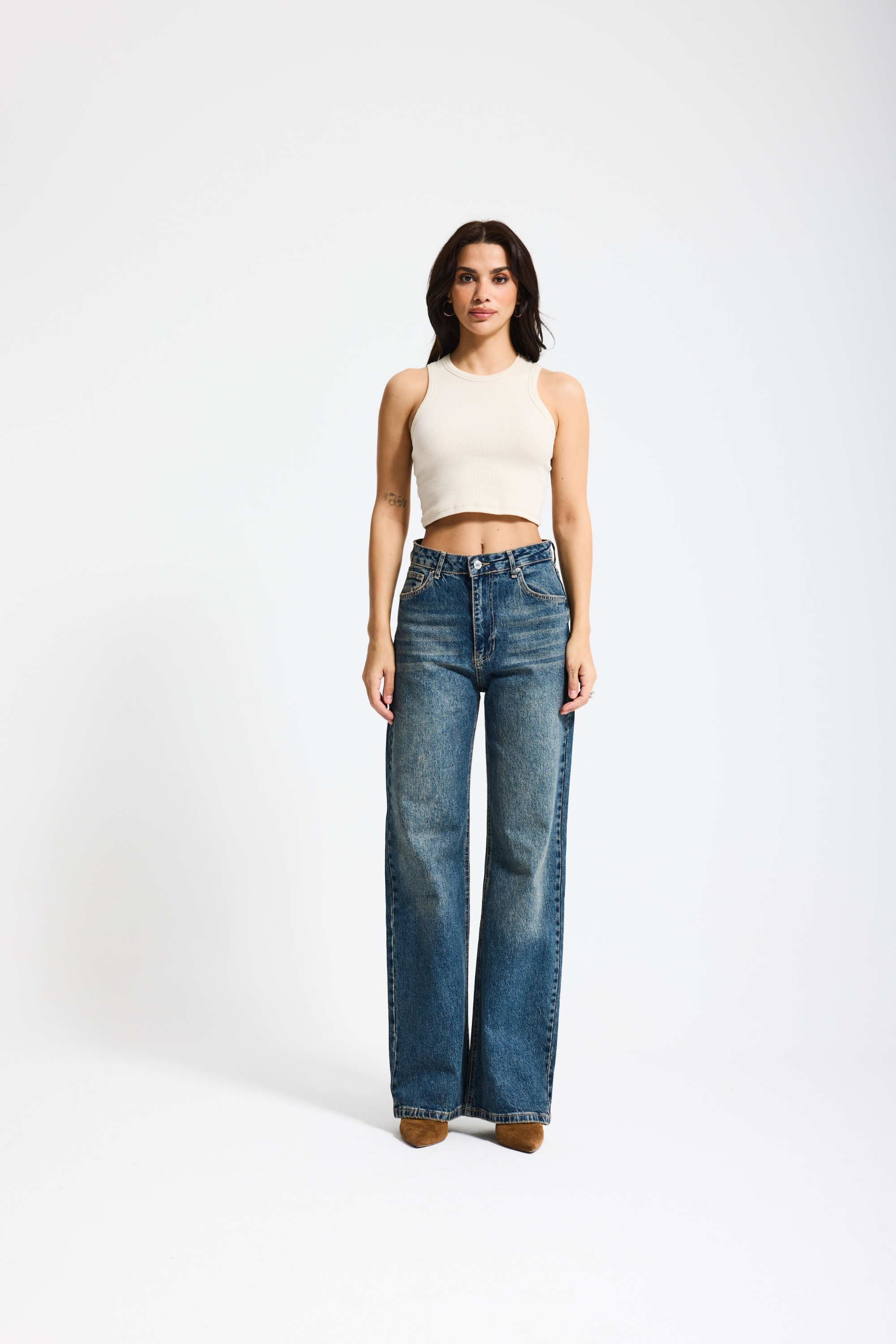 3459 %100 Cotton Straight Fit Kadın Jean