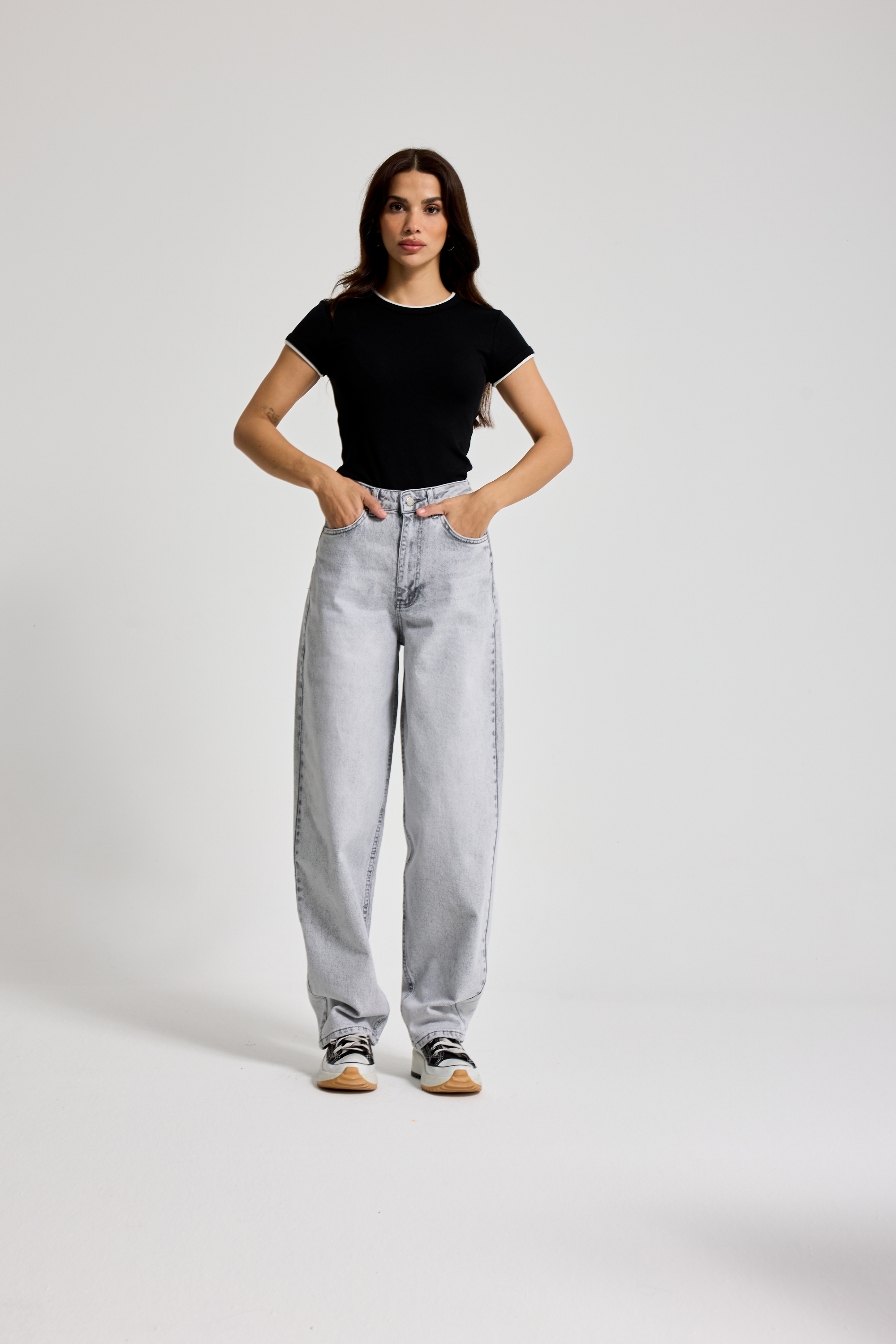 3468 %100 Cotton Skater Kadın Jean