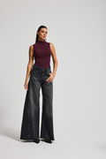 3483 %100 Cotton Palazzo Kadın Jean