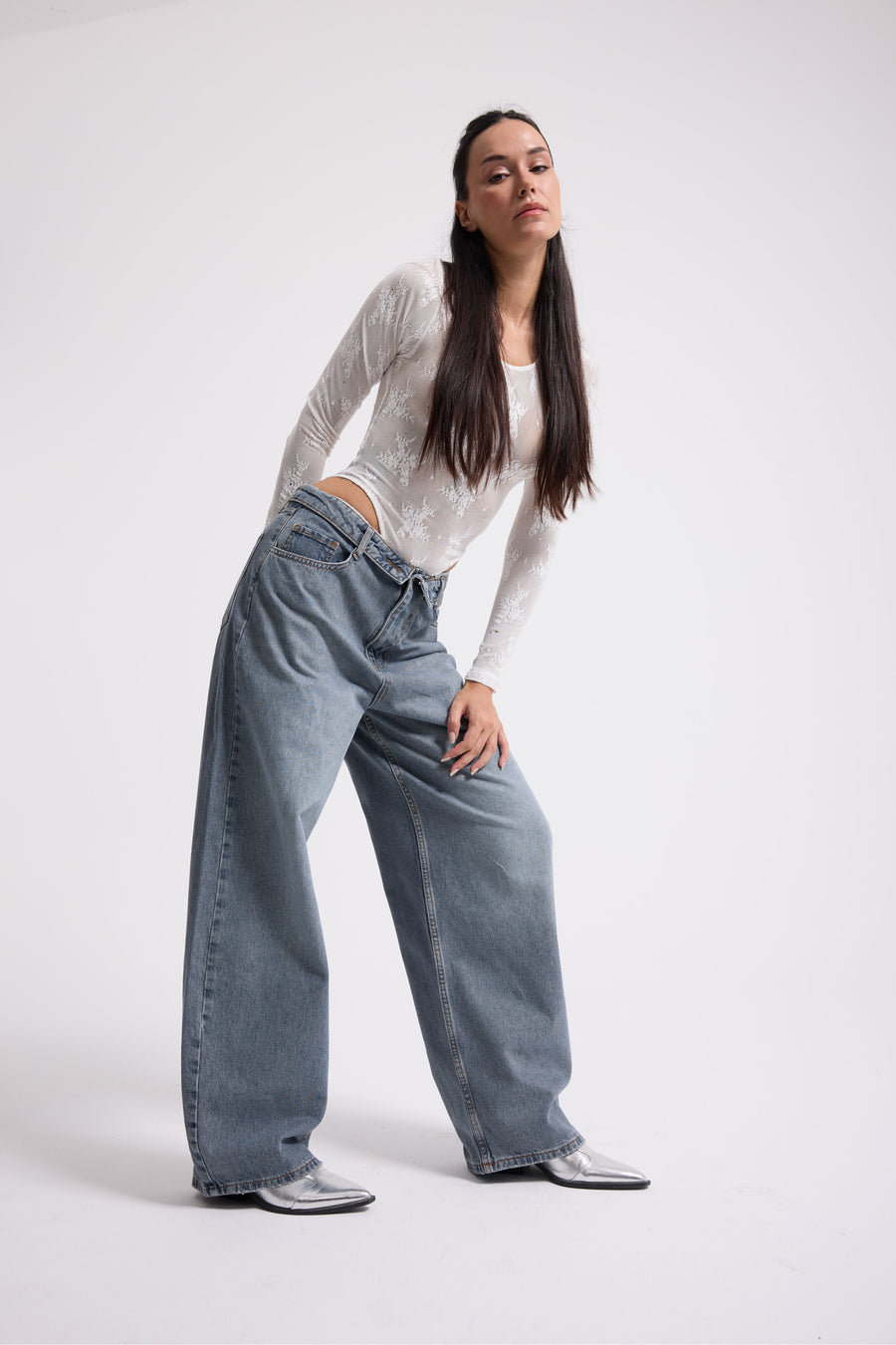 4545 %100 Cotton Straight Fit Jeans