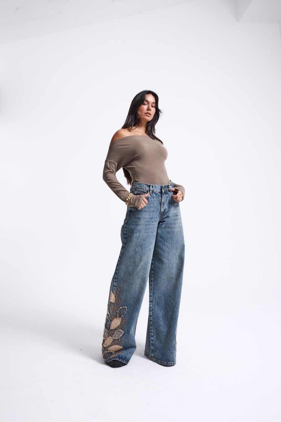 5144 %100 Cotton Palazzo Jeans