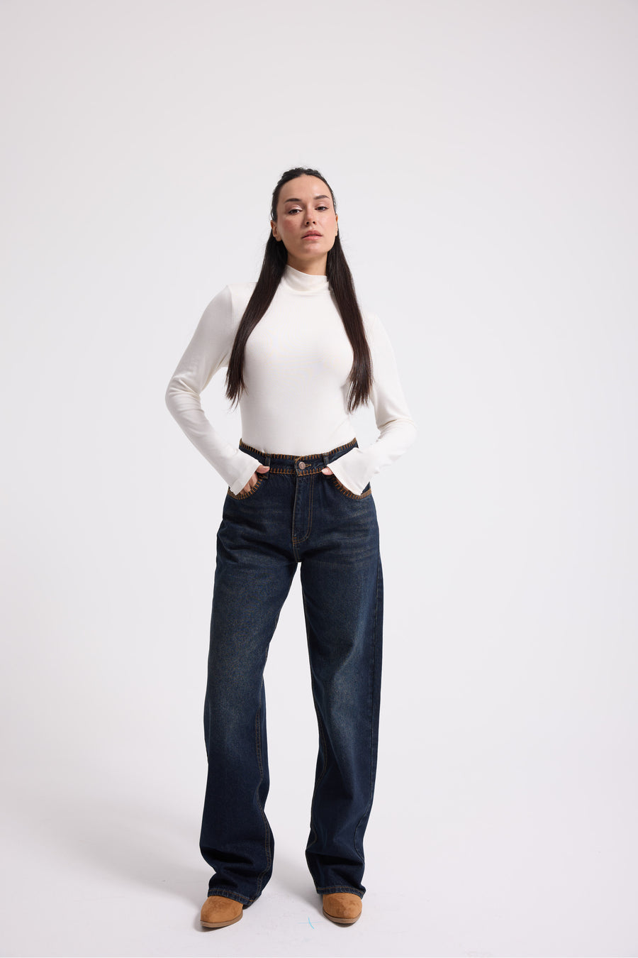 5454 %100 Cotton Loose Fit Jeans