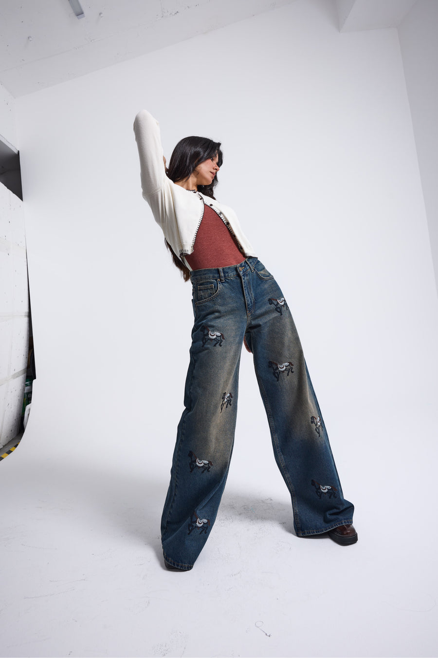 5532 %100 Cotton Palazzo Jeans