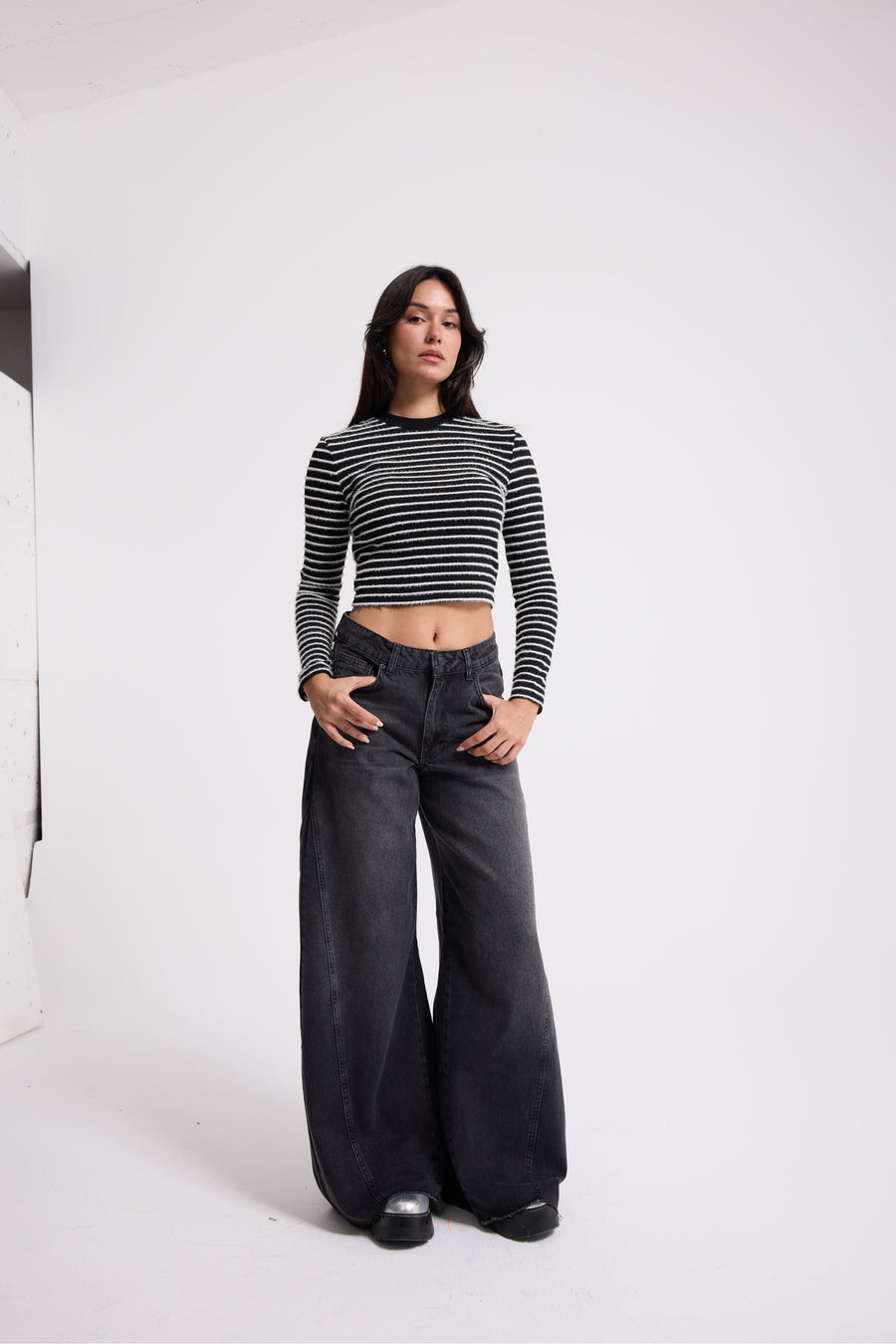 5619 %100 Cotton Palazzo Jeans