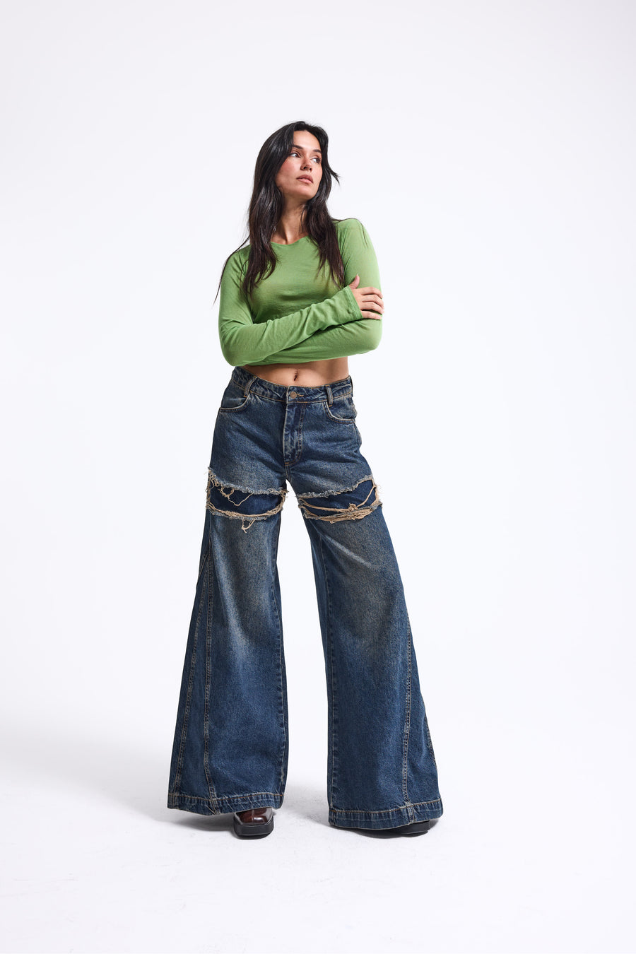 5630 %100 Cotton Palazzo Jeans