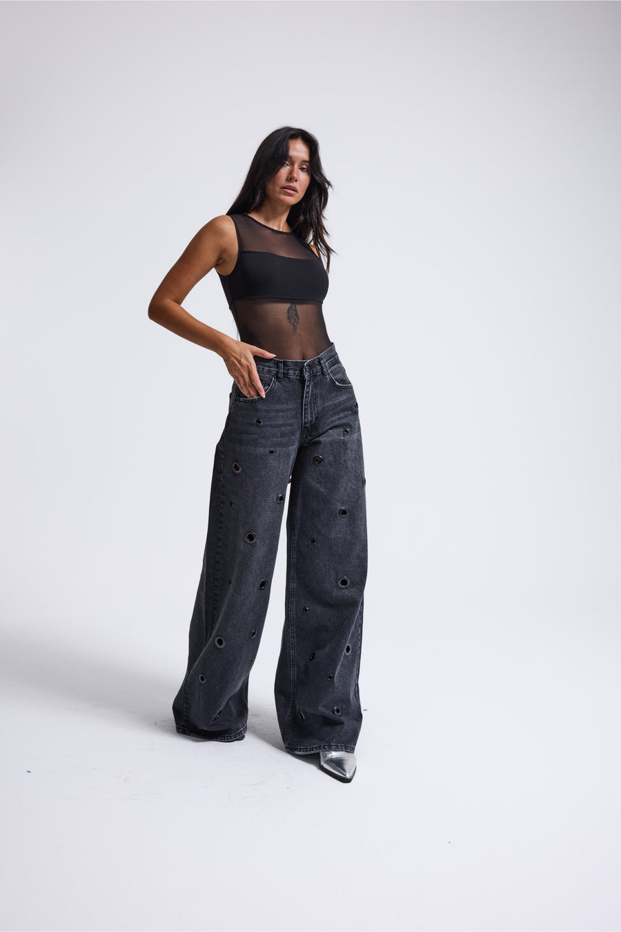 5669 %100 Cotton Palazzo Jeans